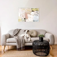 Abstract Pastels Framed Canvas Art Print