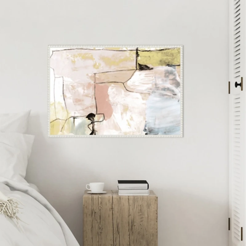 Abstract Pastels Framed Canvas Art Print