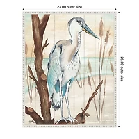 Heron on Branch Framed Canvas Art Print