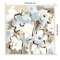 Blue Abstract Floral Framed Canvas Art Print