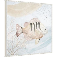 Ocean Waves Tropical Fish Framed Canvas Art Print