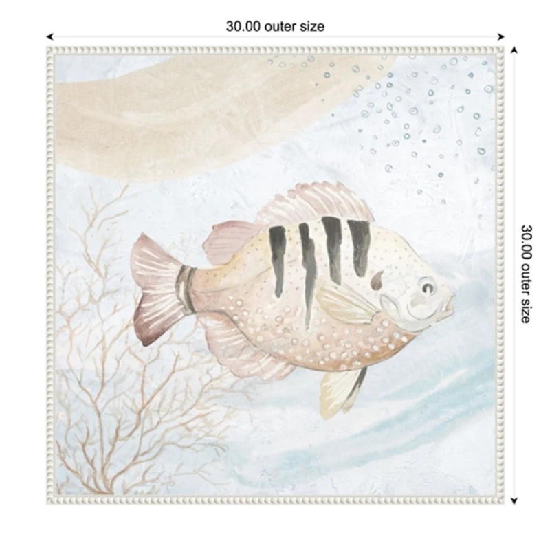 Ocean Waves Tropical Fish Framed Canvas Art Print