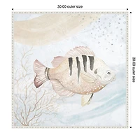 Ocean Waves Tropical Fish Framed Canvas Art Print