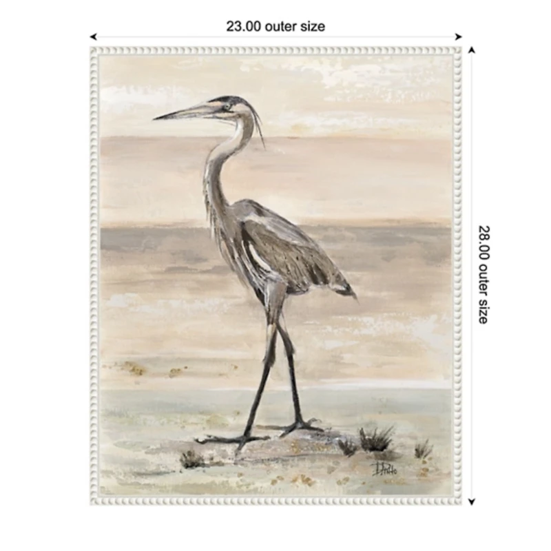 Elegant Egret Framed Canvas Art Print