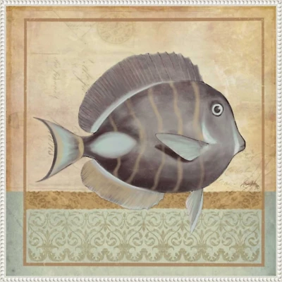 Vintage Fish II Framed Canvas Art Print