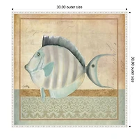 Vintage Fish III Framed Canvas Art Print