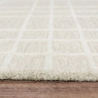 Cream Grid Lofton Wool Runner, 2x8