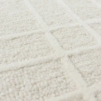Cream Grid Lofton Wool Area Rug