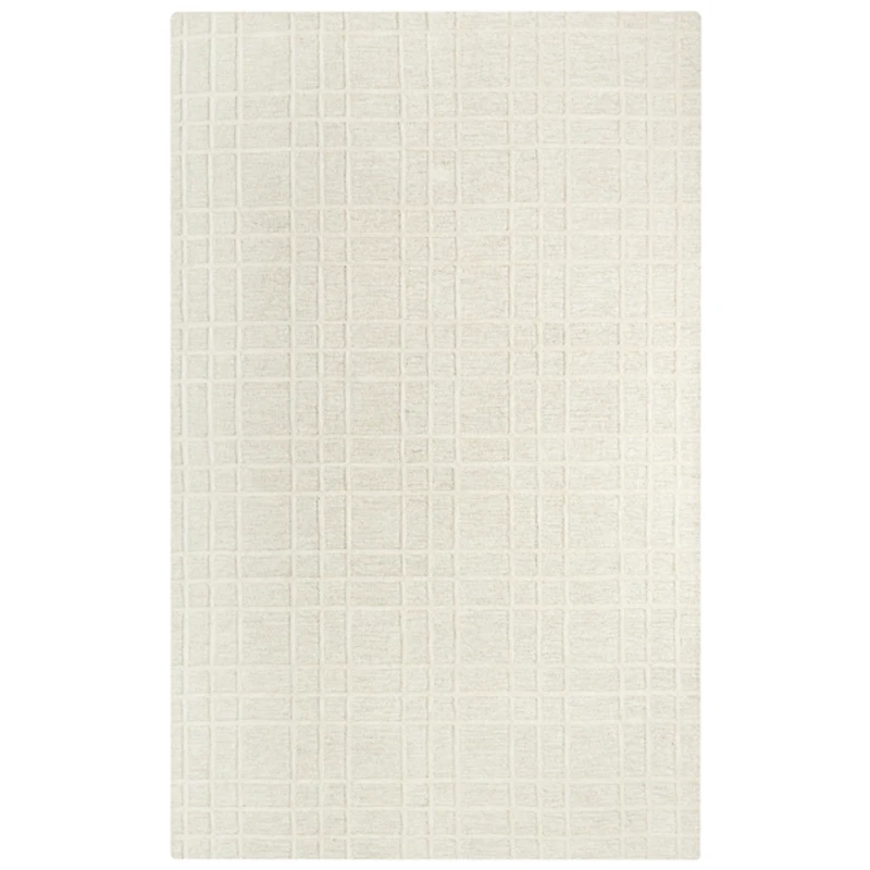 Cream Grid Lofton Wool Area Rug