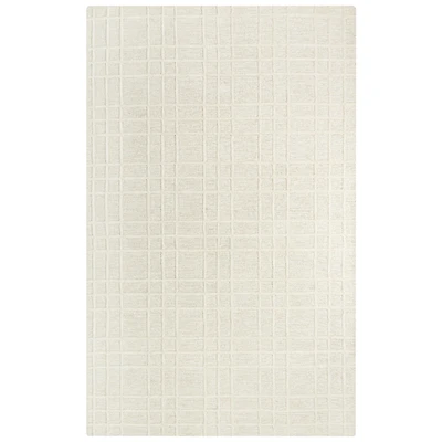 Cream Grid Lofton Wool Area Rug
