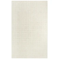 Cream Grid Lofton Wool Area Rug