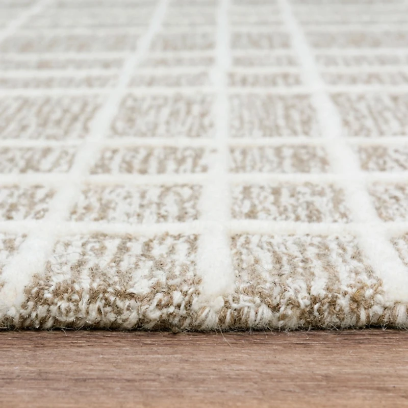 and Ivory Grid Lofton Wool Area Rug