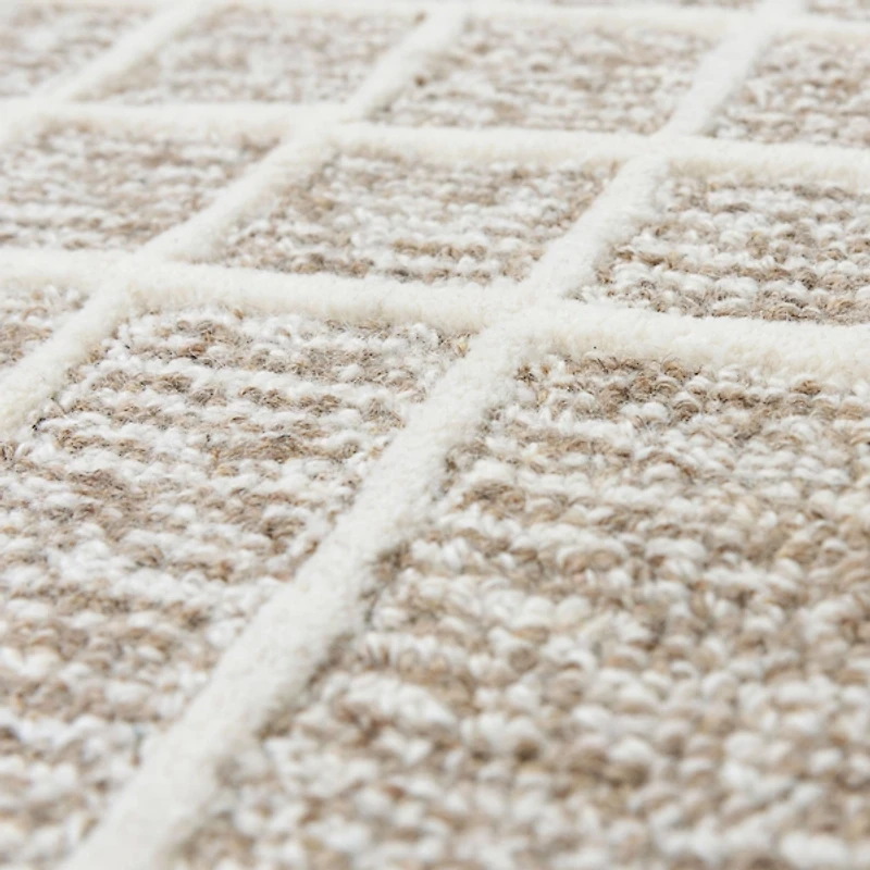 and Ivory Grid Lofton Wool Area Rug