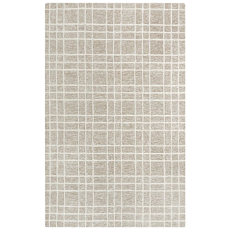 and Ivory Grid Lofton Wool Area Rug