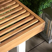 Acacia Wood and Metal Monti Outdoor Bench