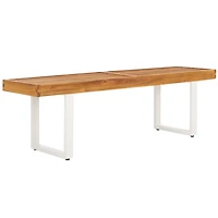 Acacia Wood and Metal Monti Outdoor Bench