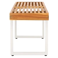 Acacia Wood and Metal Monti Outdoor Bench