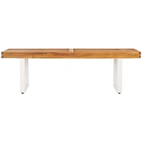 Acacia Wood and Metal Monti Outdoor Bench