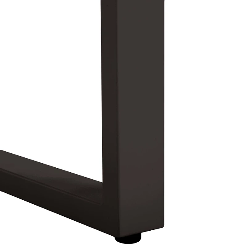 Acacia Wood and Black Metal Monti Outdoor Bench