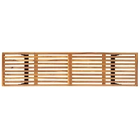 Acacia Wood and Black Metal Monti Outdoor Bench