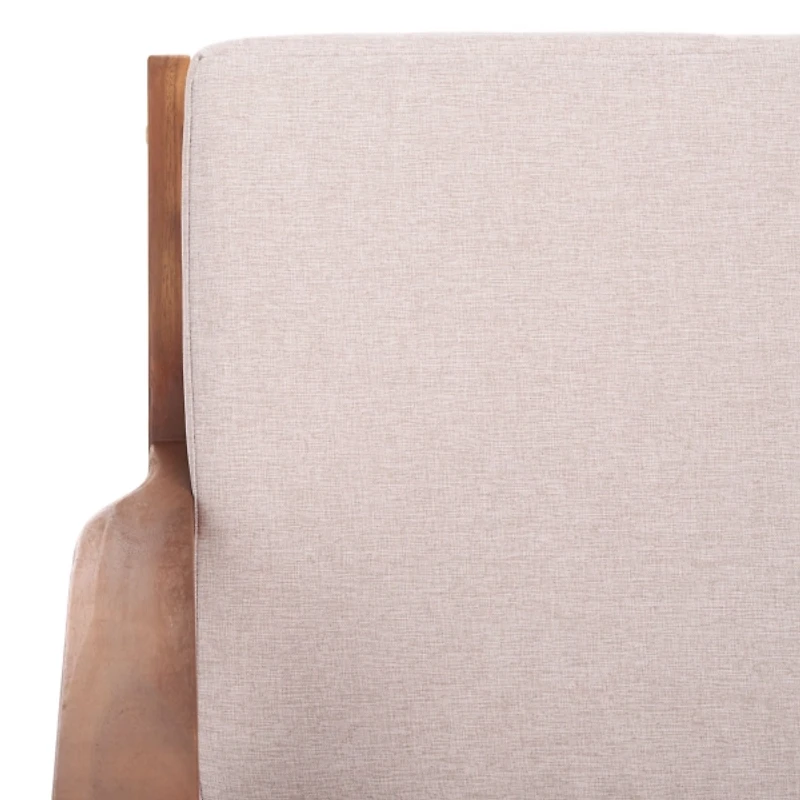 Gray Upholstered Acacia Wood Outdoor Chair