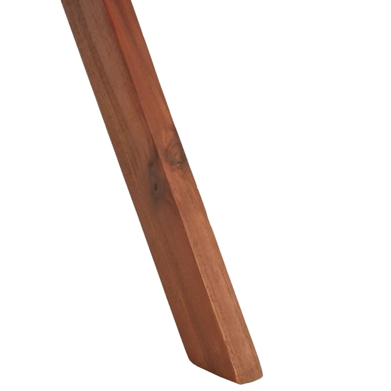 Gray Upholstered Acacia Wood Outdoor Chair