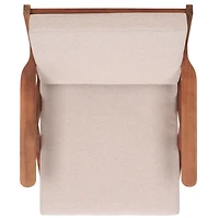 Gray Upholstered Acacia Wood Outdoor Chair