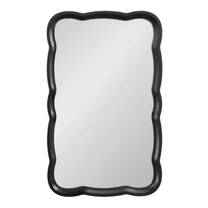 Black Wood Scalloped Leigh Wall Mirror