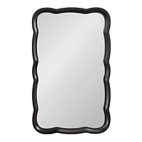Black Wood Scalloped Leigh Wall Mirror