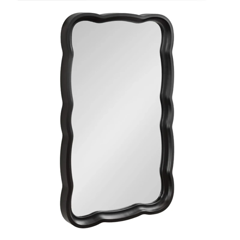 Black Wood Scalloped Leigh Wall Mirror