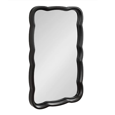 Black Wood Scalloped Leigh Wall Mirror