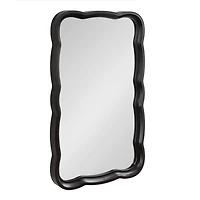 Black Wood Scalloped Leigh Wall Mirror