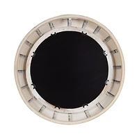 Light Wood Beaded Joan Round Wall Mirror