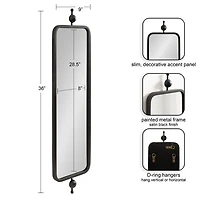 Kasota Black Slim Rectangle Wall Mirror