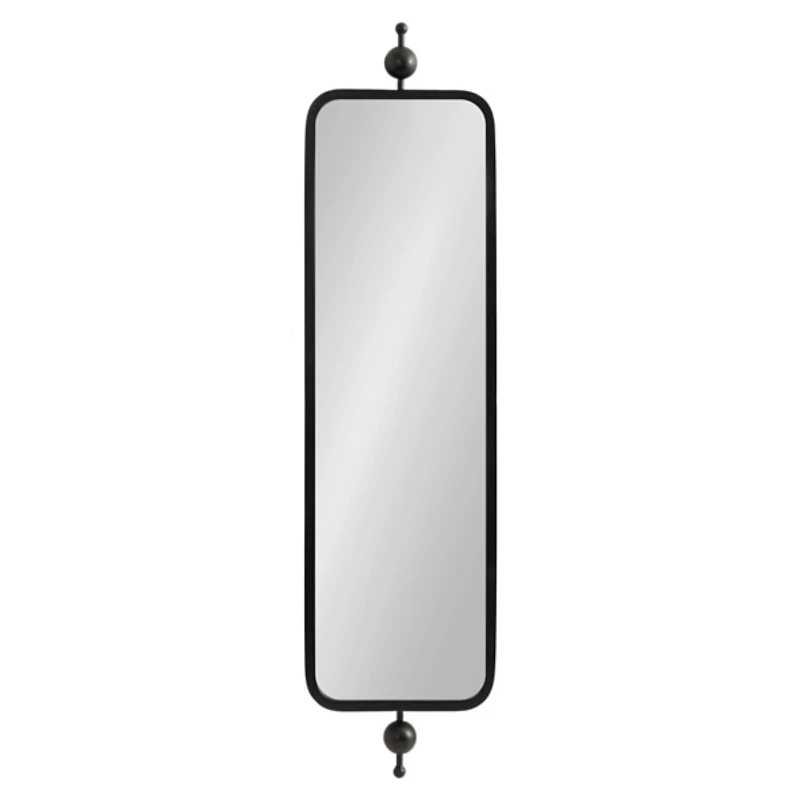 Kasota Black Slim Rectangle Wall Mirror
