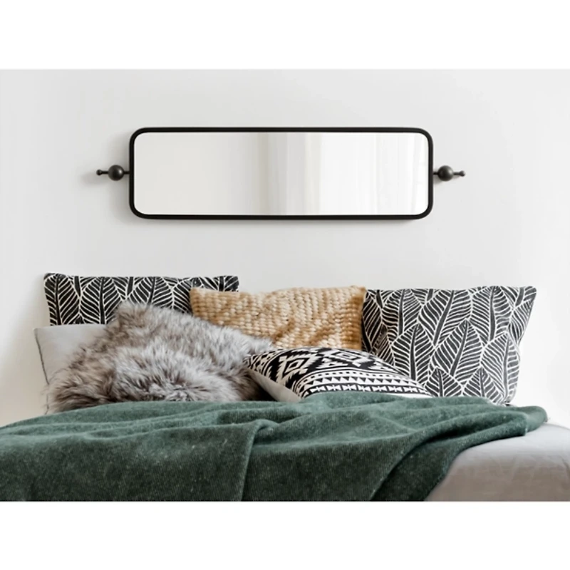 Kasota Black Slim Rectangle Wall Mirror