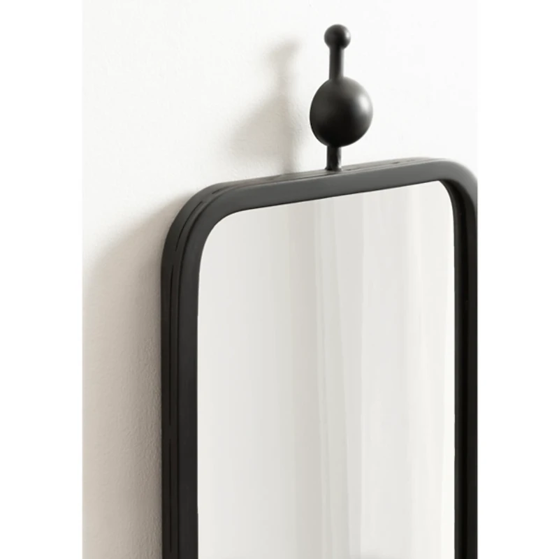 Kasota Black Slim Rectangle Wall Mirror