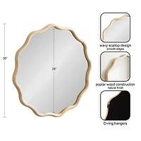 Natural Wavy Scallop Round Wall Mirror