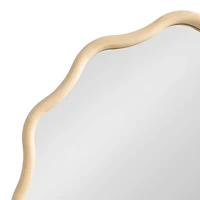Natural Wavy Scallop Round Wall Mirror