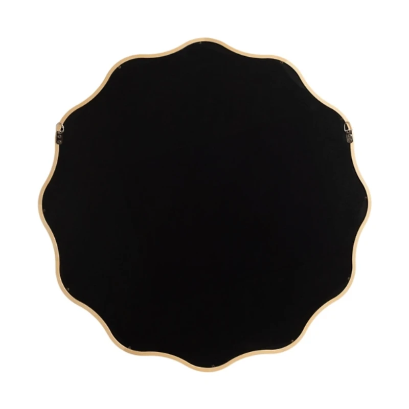 Natural Wavy Scallop Round Wall Mirror