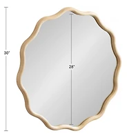 Natural Wavy Scallop Round Wall Mirror