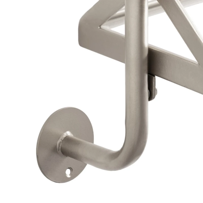 Silver Metal and Glass 3-Tier Wall Shelf