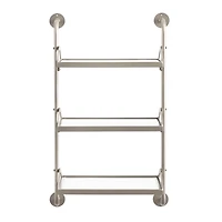 Silver Metal and Glass 3-Tier Wall Shelf