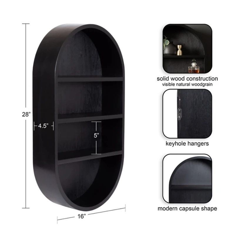 Hutton Black Capsule Wall Shelf