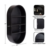 Hutton Black Capsule Wall Shelf