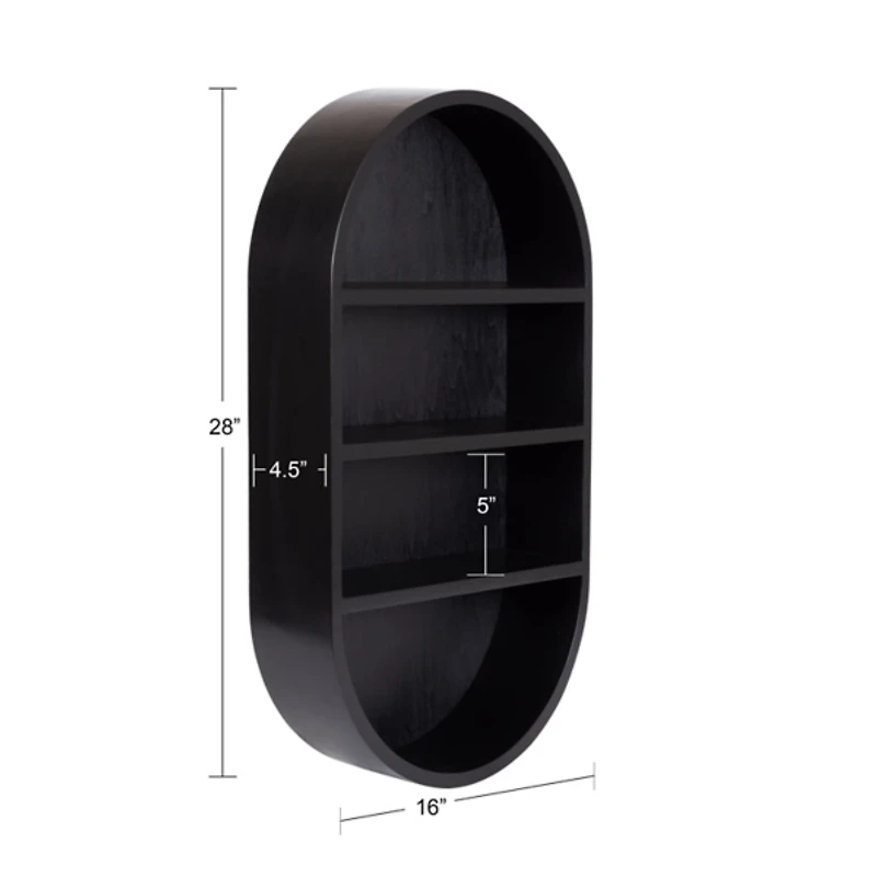 Hutton Black Capsule Wall Shelf