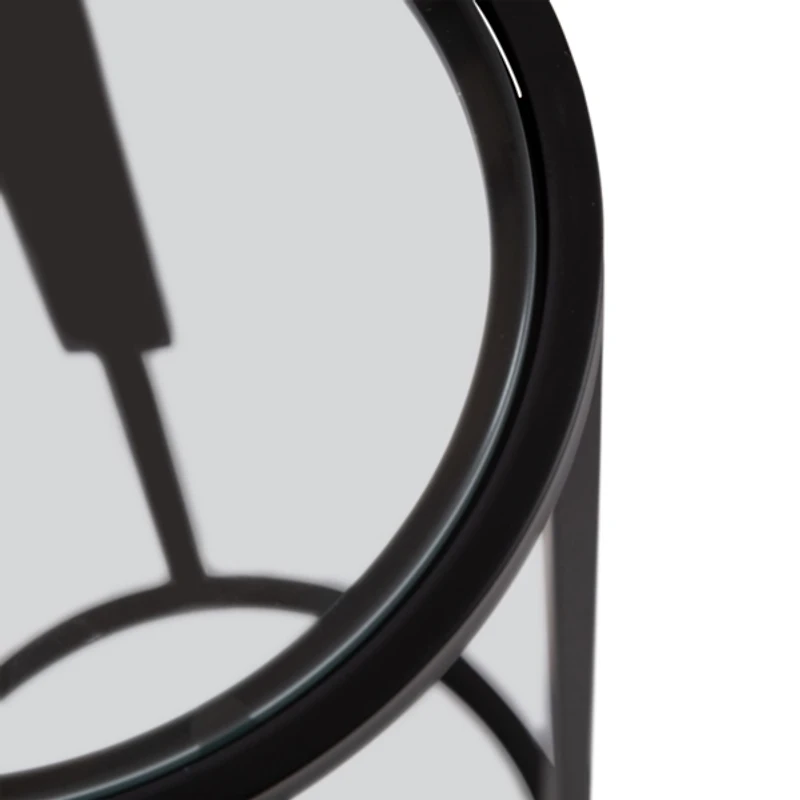 Black Metal & Glass Ravalli Drink Table