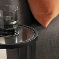 Black Metal & Glass Ravalli Drink Table