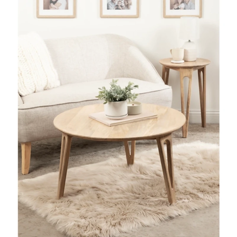 Natural Mango Wood Round Kershaw Coffee Table