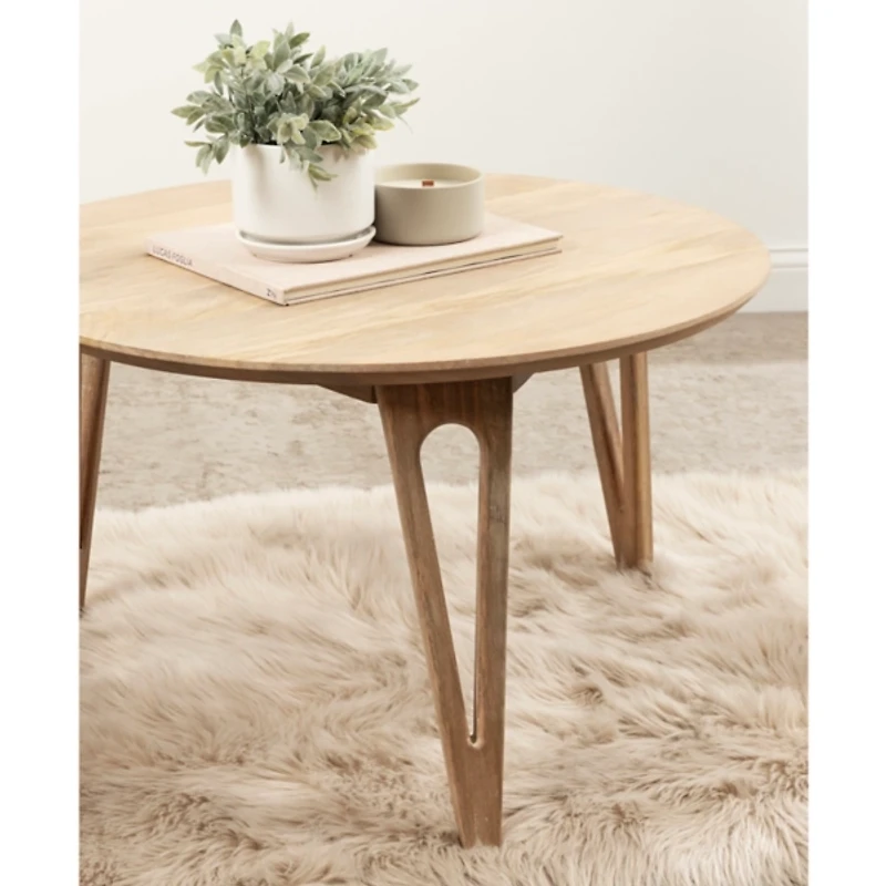 Natural Mango Wood Round Kershaw Coffee Table